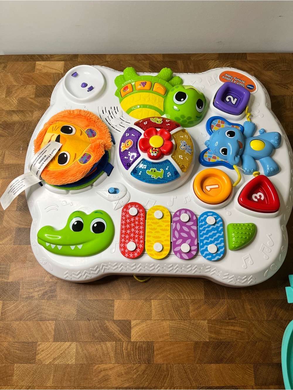 Colorful Musical Learning Activity Panel - Green Crocodile & Multi-Color Keys